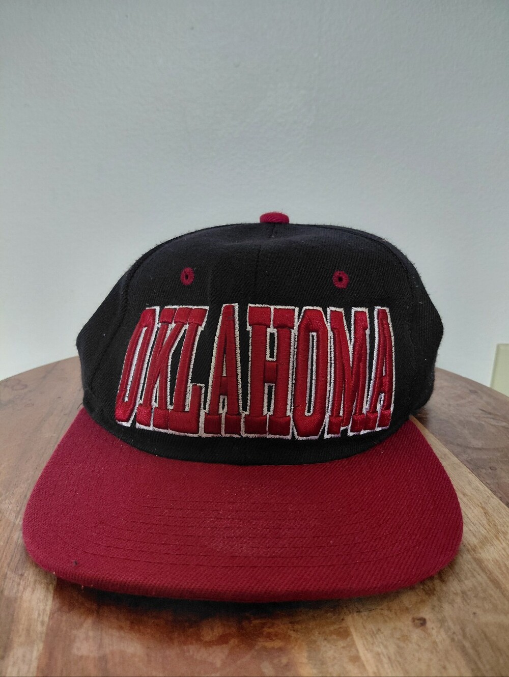 Headlines Oklahoma Black & Red Big Letters Hat OS